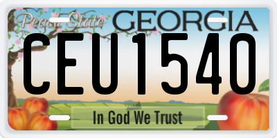 GA license plate CEU1540