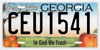 GA license plate CEU1541