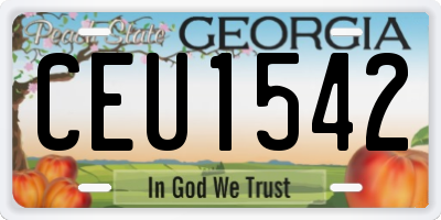 GA license plate CEU1542