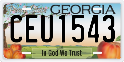 GA license plate CEU1543