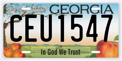 GA license plate CEU1547
