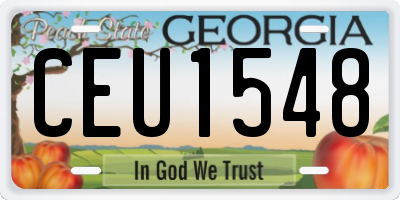 GA license plate CEU1548