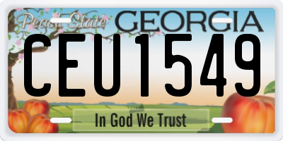 GA license plate CEU1549