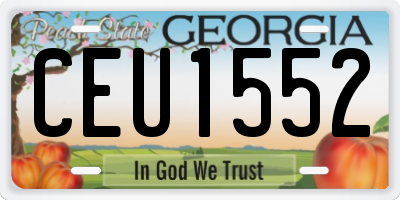 GA license plate CEU1552