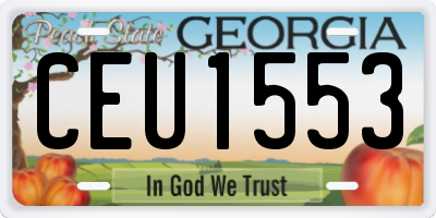 GA license plate CEU1553