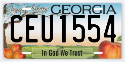 GA license plate CEU1554