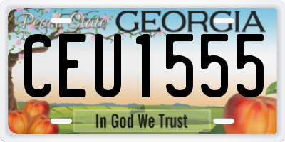 GA license plate CEU1555