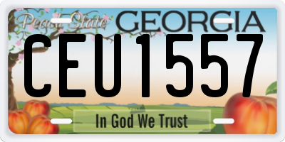 GA license plate CEU1557