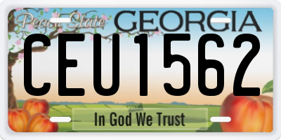 GA license plate CEU1562