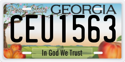 GA license plate CEU1563