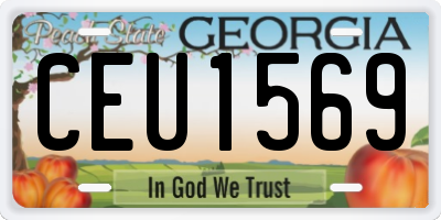GA license plate CEU1569