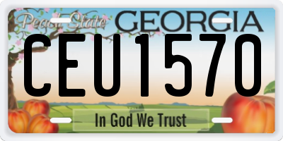 GA license plate CEU1570