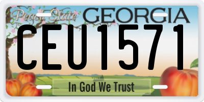 GA license plate CEU1571