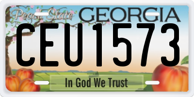 GA license plate CEU1573