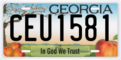 GA license plate CEU1581