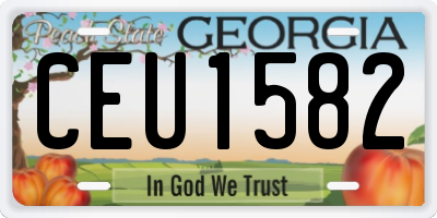 GA license plate CEU1582