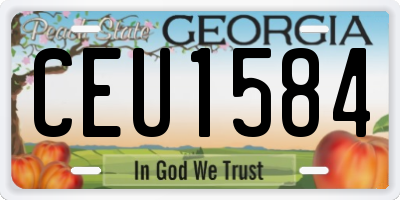 GA license plate CEU1584