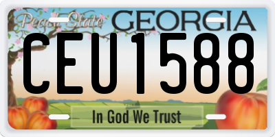 GA license plate CEU1588