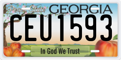 GA license plate CEU1593
