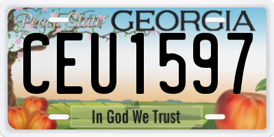 GA license plate CEU1597