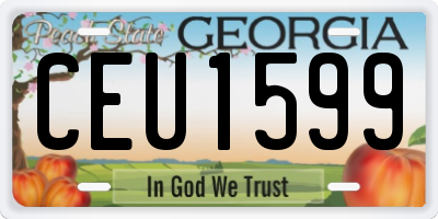GA license plate CEU1599