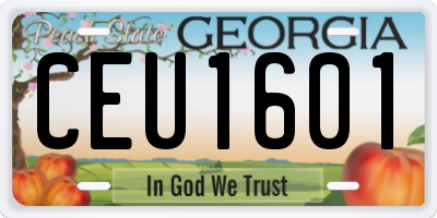 GA license plate CEU1601