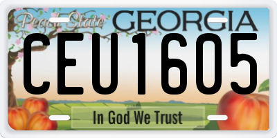 GA license plate CEU1605