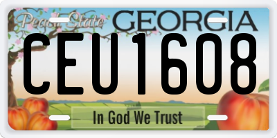 GA license plate CEU1608
