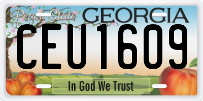 GA license plate CEU1609