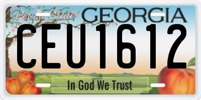 GA license plate CEU1612