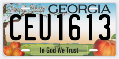 GA license plate CEU1613