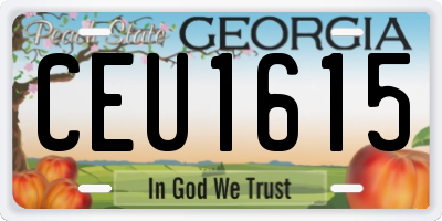 GA license plate CEU1615