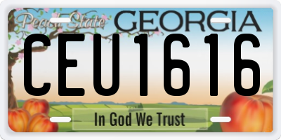 GA license plate CEU1616