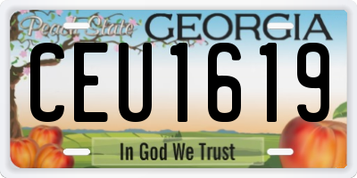 GA license plate CEU1619