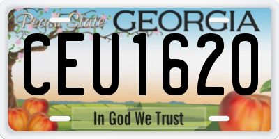 GA license plate CEU1620