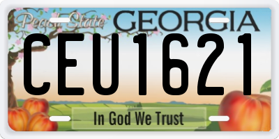 GA license plate CEU1621