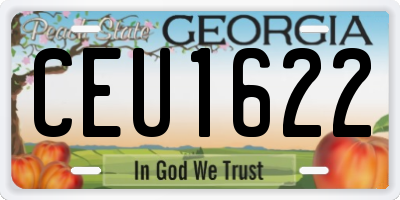 GA license plate CEU1622