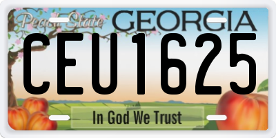 GA license plate CEU1625