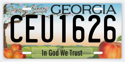 GA license plate CEU1626