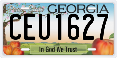 GA license plate CEU1627