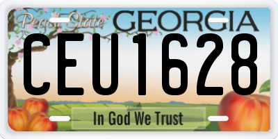 GA license plate CEU1628