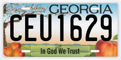 GA license plate CEU1629