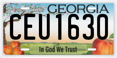 GA license plate CEU1630