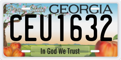 GA license plate CEU1632