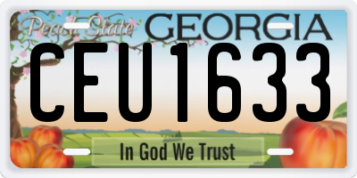 GA license plate CEU1633