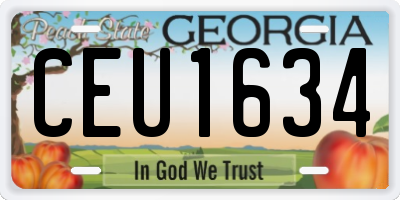 GA license plate CEU1634