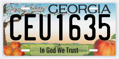 GA license plate CEU1635