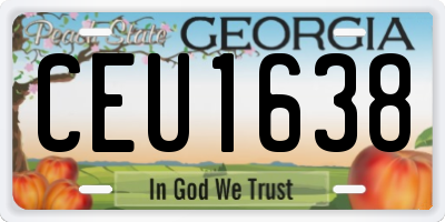 GA license plate CEU1638