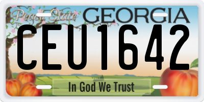 GA license plate CEU1642