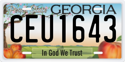 GA license plate CEU1643